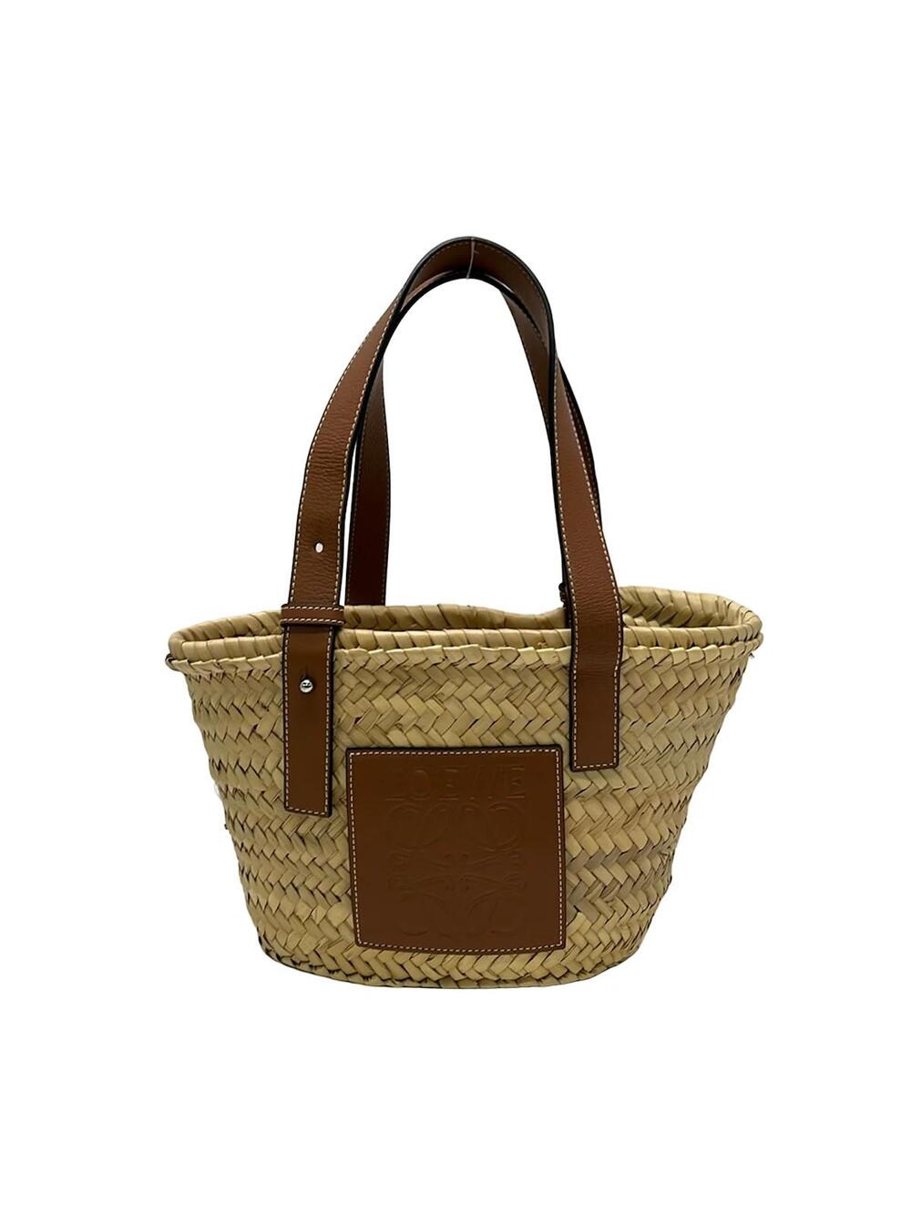 Loewe Basket Beige Dark Brown Straw #345363L72B